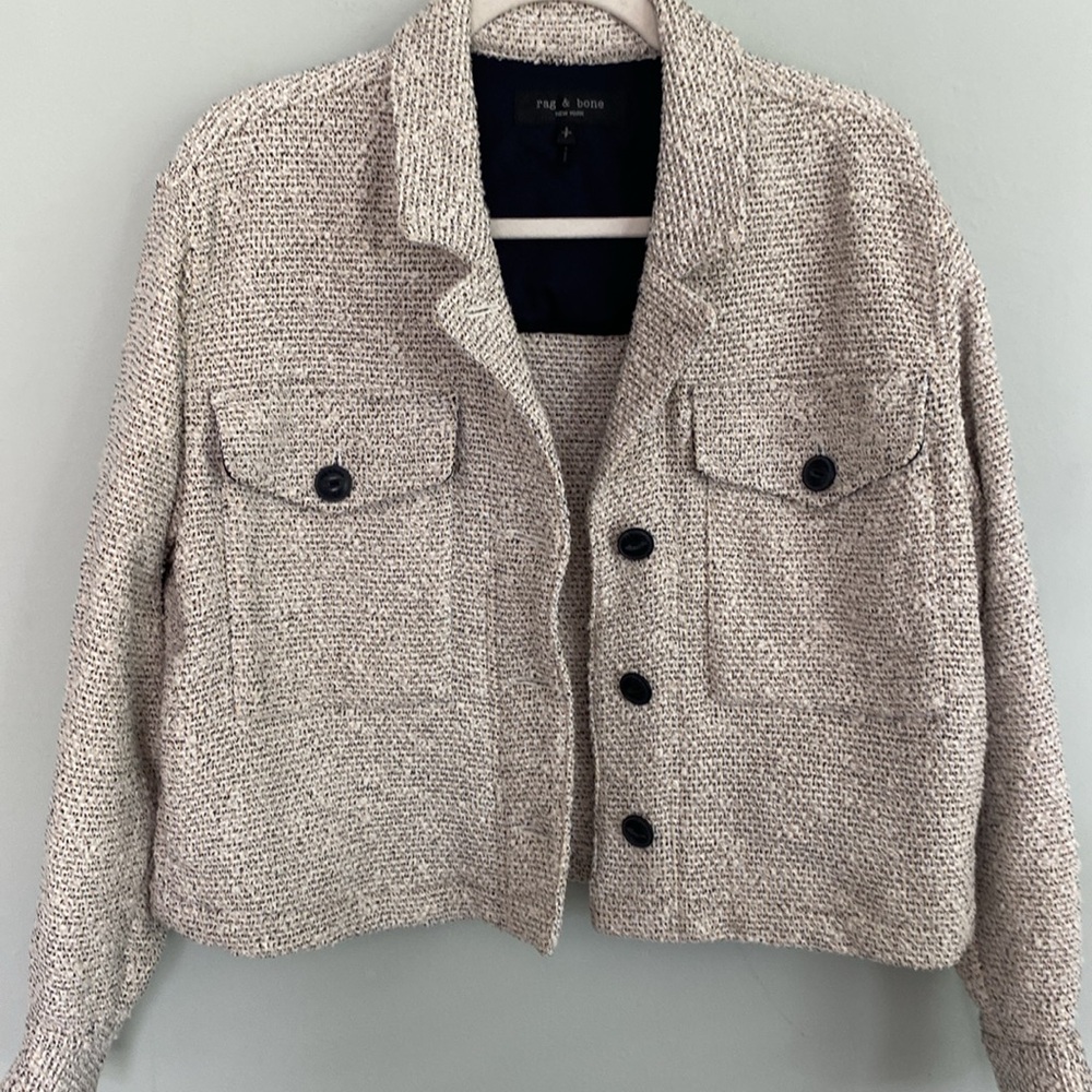 Rag & Bone Women’s Tweed Blazer Jacket Cropped Style Size Small - Picture 9 of 10